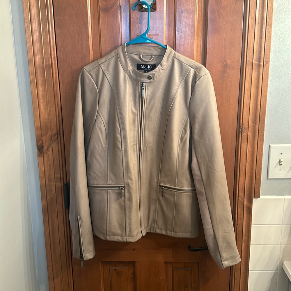Tan Mo-Ka Faux Leather Jacket